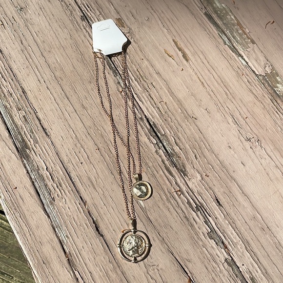 Gold Coin Face Layered Gold Fashion Necklace - Picture 11 of 12